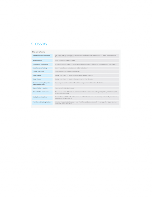 Glossary | Hayle Reason For Closure booklet